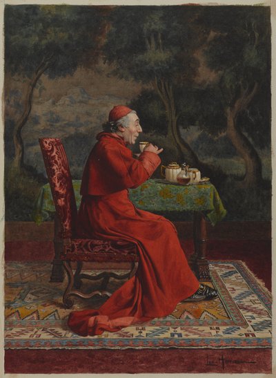 Cardinal Taking Tea by Leo Hermann